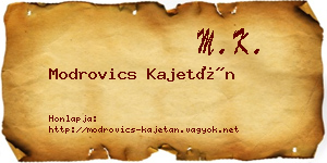 Modrovics Kajetán névjegykártya